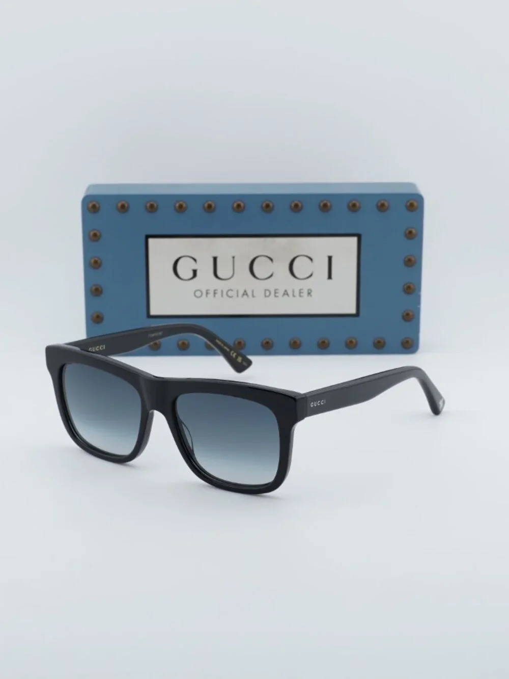 Gucci GG0158SN 001 Square Sunglasses - Black/Grey - Picture 6 of 11